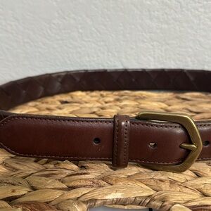 Coach Brown Woven Leather Belt 34